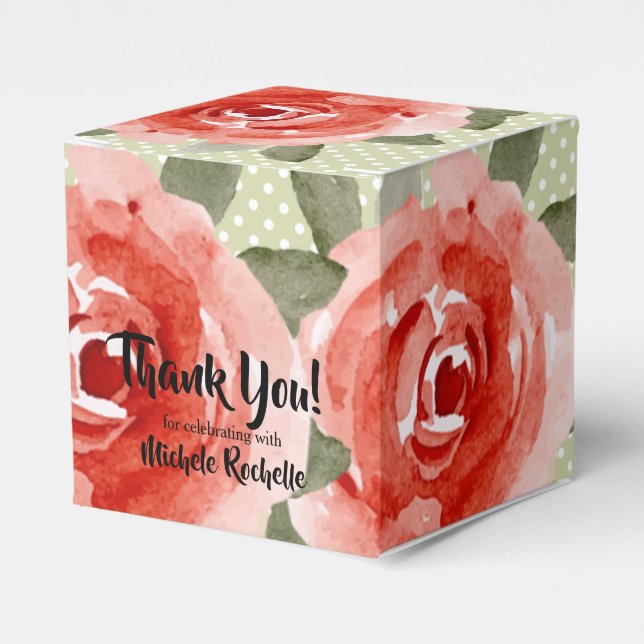 Ballotins Roses Rouges Fleurs Aquarelle 2" (Verso)