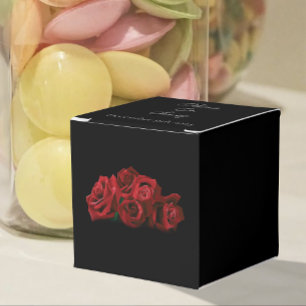 Ballotins Roses rouges Mariage noir blanc