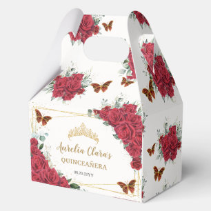 Ballotins Roses Rouges Papillons Floraux XV 16 Anniversaire 