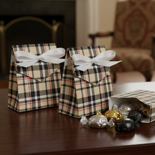 Ballotins Rouge Beige Noir Blanc Carrés Tartan Plaid Motif