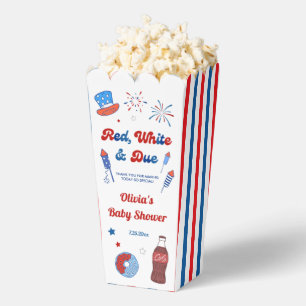 Ballotins Rouge, Blanc et Futur Bébé Popcorn pour Baby Showe