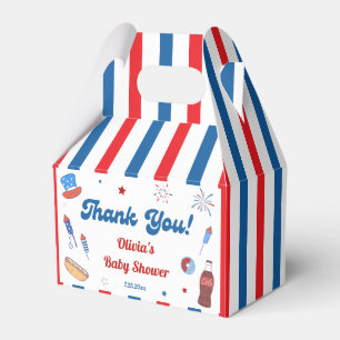 Ballotins Rouge, Blanc et Merci pour la Baby Shower