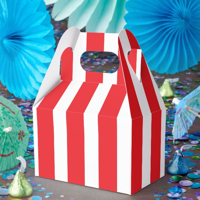 Ballotins Rouge clair classique et blanc rayé petit Gable (Fête)