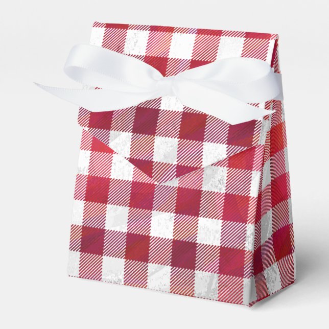 Ballotins Rouge et blanc À damiers plaid (Verso)