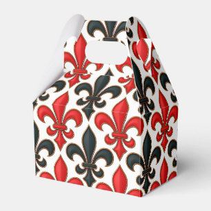 Ballotins Rouge noir baroque Fleur de lis Motif Design