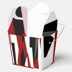 Ballotins Rouge noir et blanc abstrait