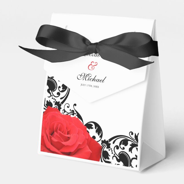 Ballotins Rouge Rose Noir Flourde Mariage personnalisé (Verso)