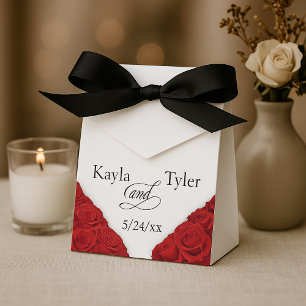 Ballotins Rouge Roses Mariage Favor Box