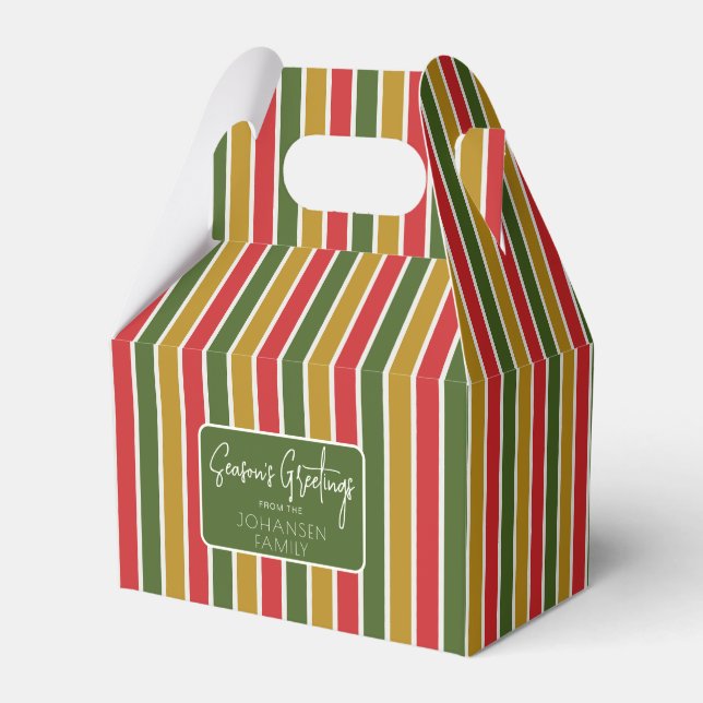 Ballotins Rouge, Vert, Gold Striped Holiday Salutation (Verso)