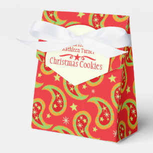 Ballotins Rouge vert Noël étoile cachemire biscuits boîte ca