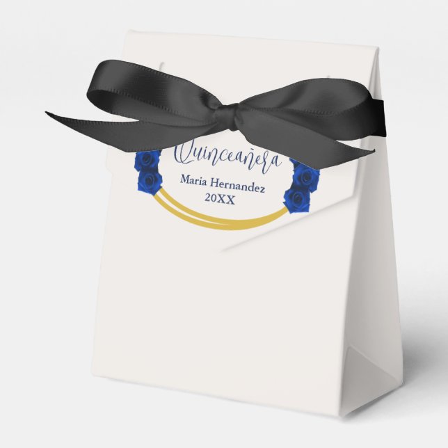 Ballotins Royal Blue et Gold Geometry Quinceañera (Verso)