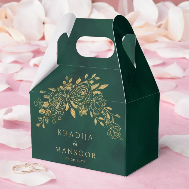 Ballotins Royal Emerald Green Florals Mariage Merci (Mariage)