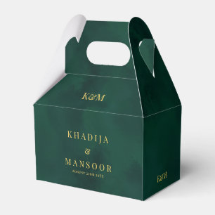 Ballotins Royal Emerald Green Monogram Mariage Merci