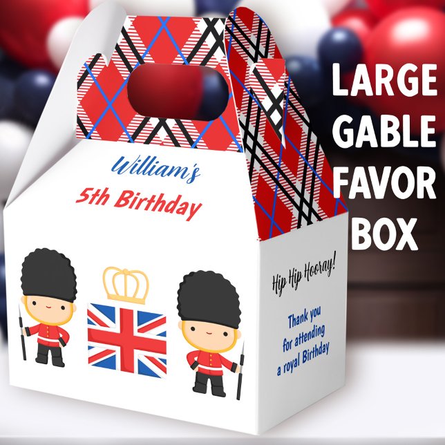 Ballotins Royal London Guards British Boy Birthday Large (Royal London Guards Large Gable Favor Boxes - You can choose from 3 sizes of these gable favor boxes)