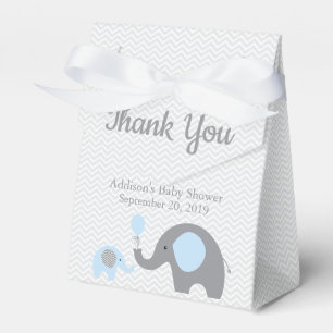 Ballotins Ruban Ballotin à thème Baby shower bleu éléphant