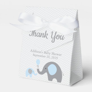 Ballotins Ruban Ballotin à thème Baby shower bleu éléphant