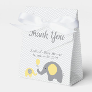 Ballotins Ruban Ballotin de Baby shower jaune éléphant