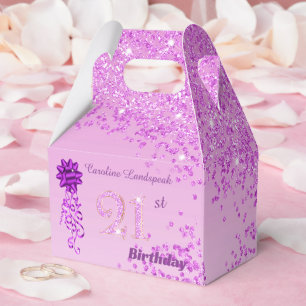 Ballotins Ruban Pailleté Rose Magnifique 21e Anniversaire
