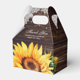 Ballotins Rustic Country Grange Mariage de tournesol en bois