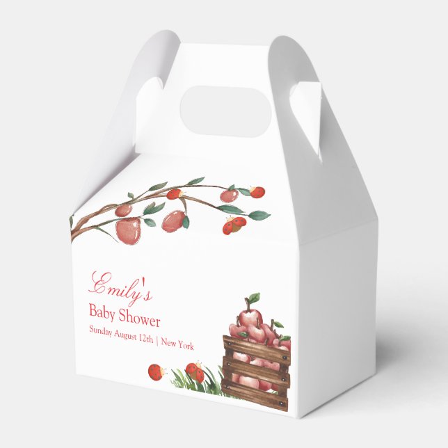 Ballotins Rustic Farm Ladybug Apple Baby shower fille (Verso)