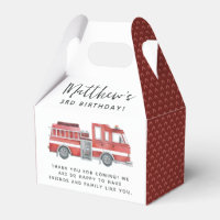 Rustic Red Firetruck Ballotin de fête d'anniversai