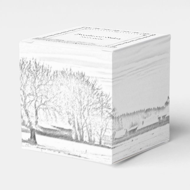 Ballotins Rustic Winter Wonderland Wedding Favor Box (Verso)