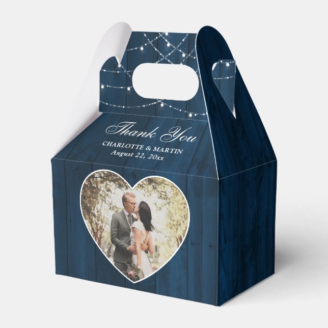 Ballotins Rustic Wood Mariage bleu (Verso)