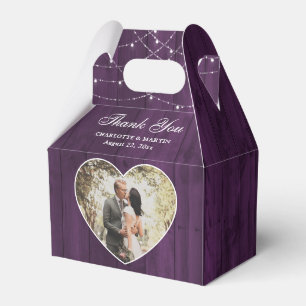 Ballotins Rustic Wood Purple Photo Mariage