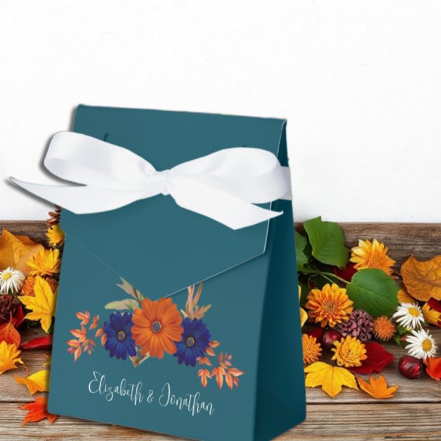Ballotins Rustique Automne Orange Navy Bleu Floral Mariage (Créateur téléchargé)