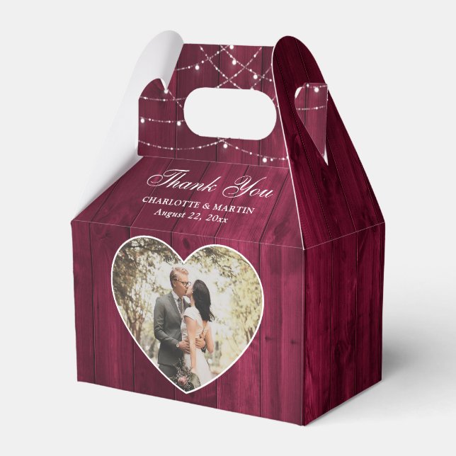 Ballotins Rustique Bois Bourgogne photo Mariage (Verso)