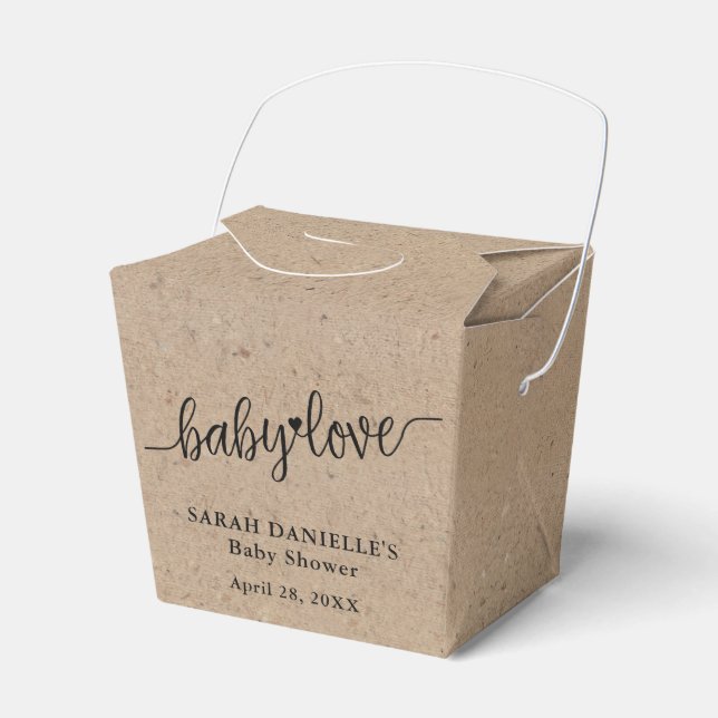Ballotins Rustique Kraft Baby Love Personnalisé Sortir (Verso)
