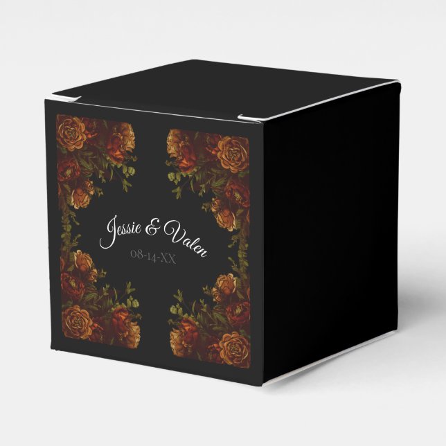 Ballotins Rustique Orange Noir Élégant Mariage Invitation (Verso)
