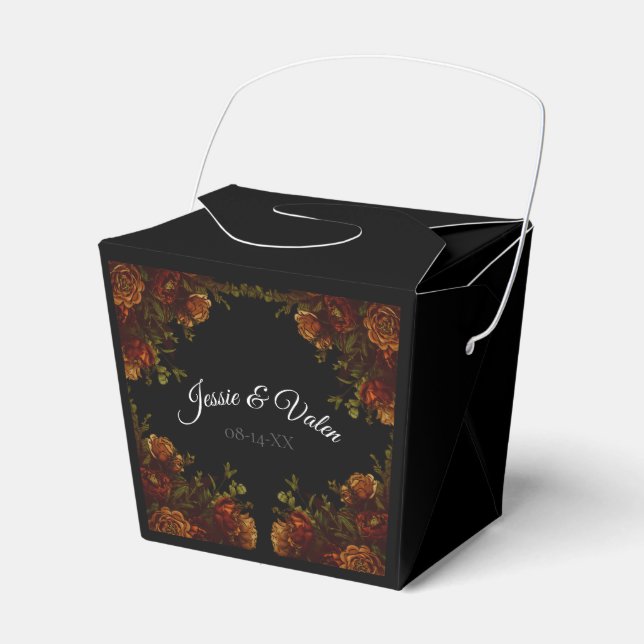 Ballotins Rustique Orange Noir Élégant Mariage Invitation (Verso)