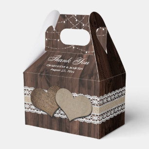 Ballotins Rustique Pays Bois Burlap Dentelle Mariage Merci