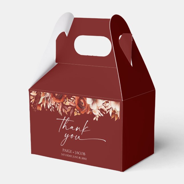 Ballotins Rusty Burgundy Brown Floral Flower Wedding (Verso)