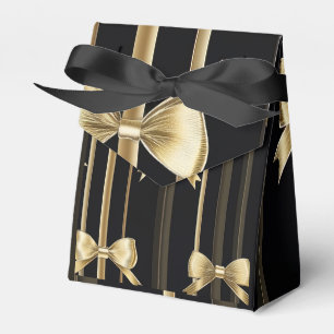 Ballotins Sac cadeau avec couvercle et cou d'or - Base noire