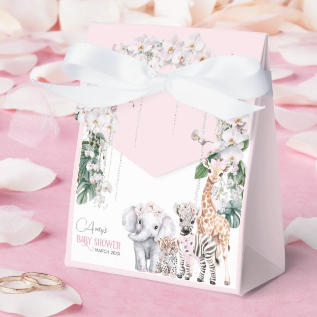 Ballotins Safari Animal Tropical Baby shower rose Fleur (Mariage)