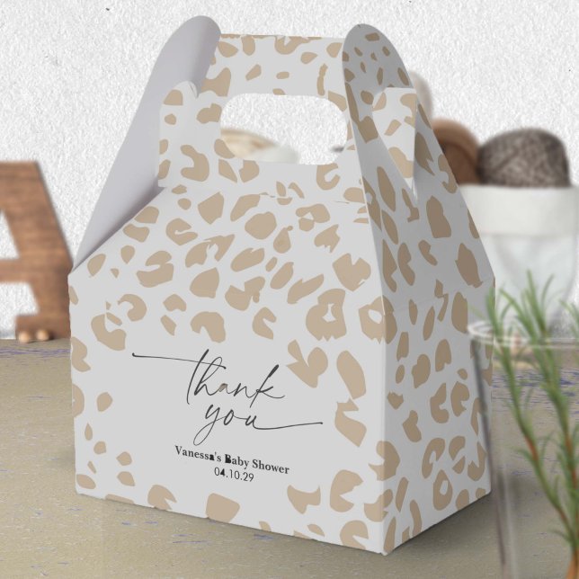 Ballotins Safari moderne Poster de animal Genre Neutre Douch (Modern Animal Print Gender Neutral Baby Shower Favor box.)