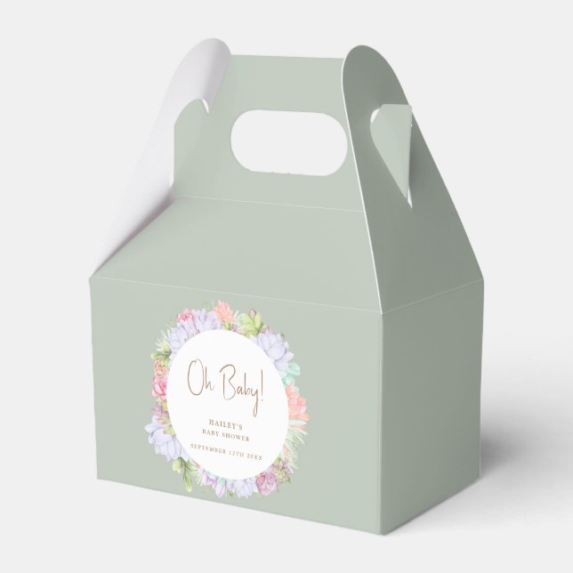 Ballotins Sage Green Boho Cactus Désert Oh Baby shower (Verso)
