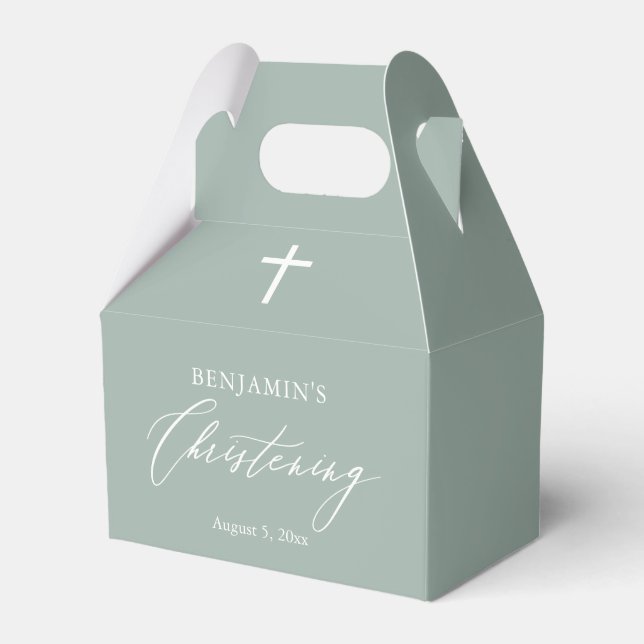 Ballotins Sage Green Croix blanche garçon Ballotin de Christ (Verso)