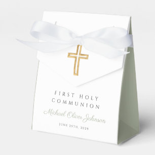 Ballotins Sage Green Croix Religieuse Garçon Première Commun