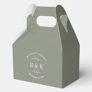 Ballotins Sage Green Floral Botanique Mariage Nom du couple