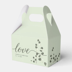 Ballotins Sage vert Mariage Love Script Eucalyptus Personnal