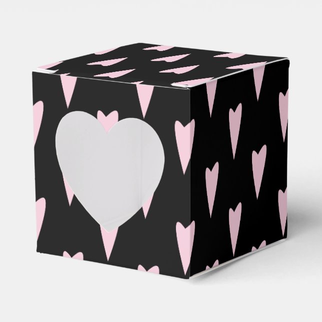 Ballotins Saint Valentin Gros Coeurs de pic rose Noir (Verso)