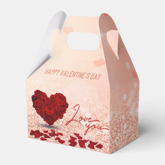 Ballotins Saint Valentin Rose Heart Bouquet Ballotin Gable (Verso)