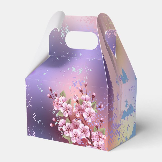 Ballotins Sakura rose sur la peinture Arrière - plan (Verso)