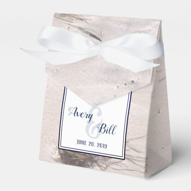 Ballotins Sandy Beach Wedding Faveurs avec Merci (Verso)