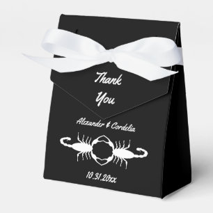 Ballotins Scorpions de mariage blanc gothique personnalisés