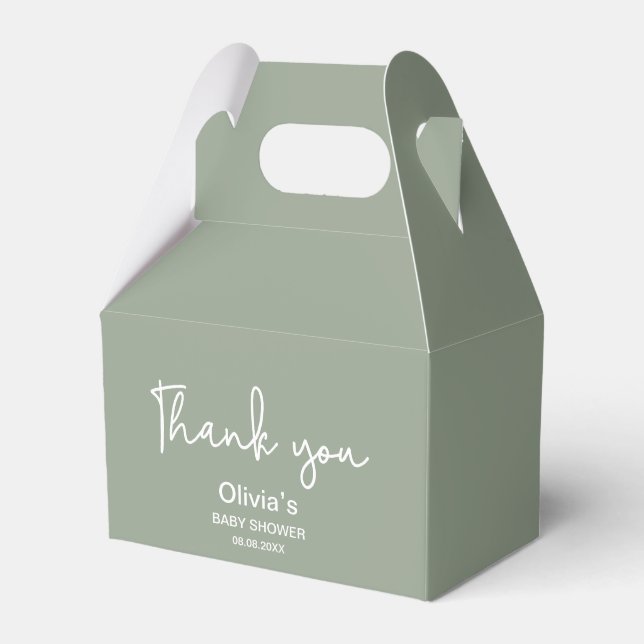 Ballotins Script de Merci vert Baby shower neutre pour les f (Verso)
