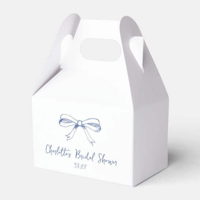 Ballotins Script manuscrit Coquette Nœud Bleu Baby Shower Ma (Verso)